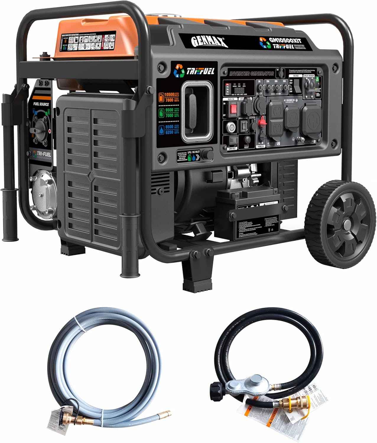 GENMAX 10500 Peak Watt Tri Fuel Inverter Generator for Home