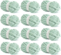 Hombys Mint Green Chunky Chenille Yarn for Knitting - Soft Bulky Jumbo