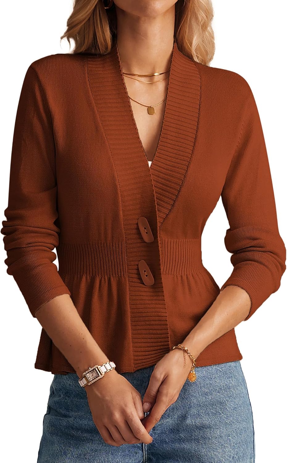 Trendy Long Sleeve Cropped Cardigan Sweater for Women