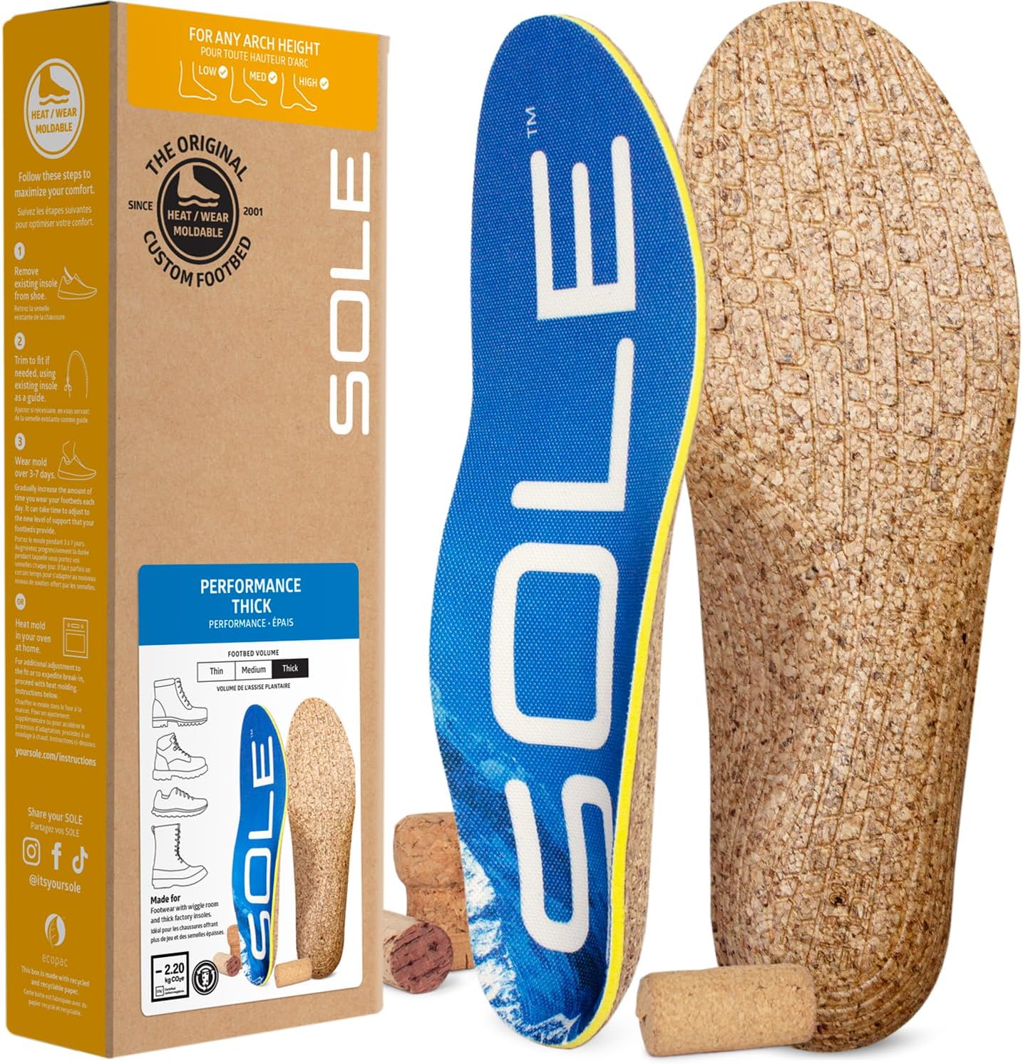 SOLE Performance Thick Insoles for Plantar Fasciitis Relief