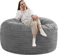Bean Bag Chair for Adults 4 ft Memory Foam - Cozy Chevron Plush