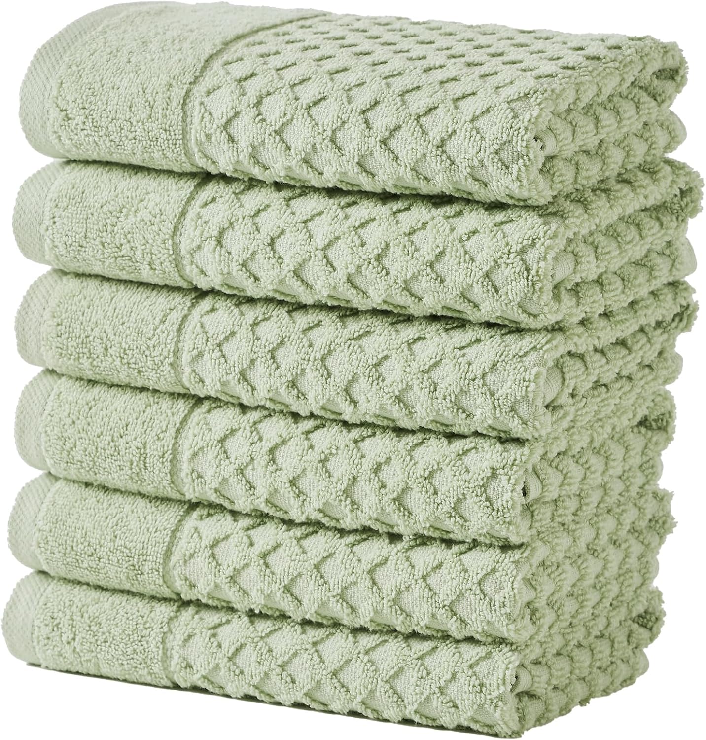 Green Bath Towels - 100% Cotton Hand Towel Set for Home Use