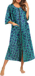 Ekouaer Women's Fashionable Zipper Robe for Everyday Comfort