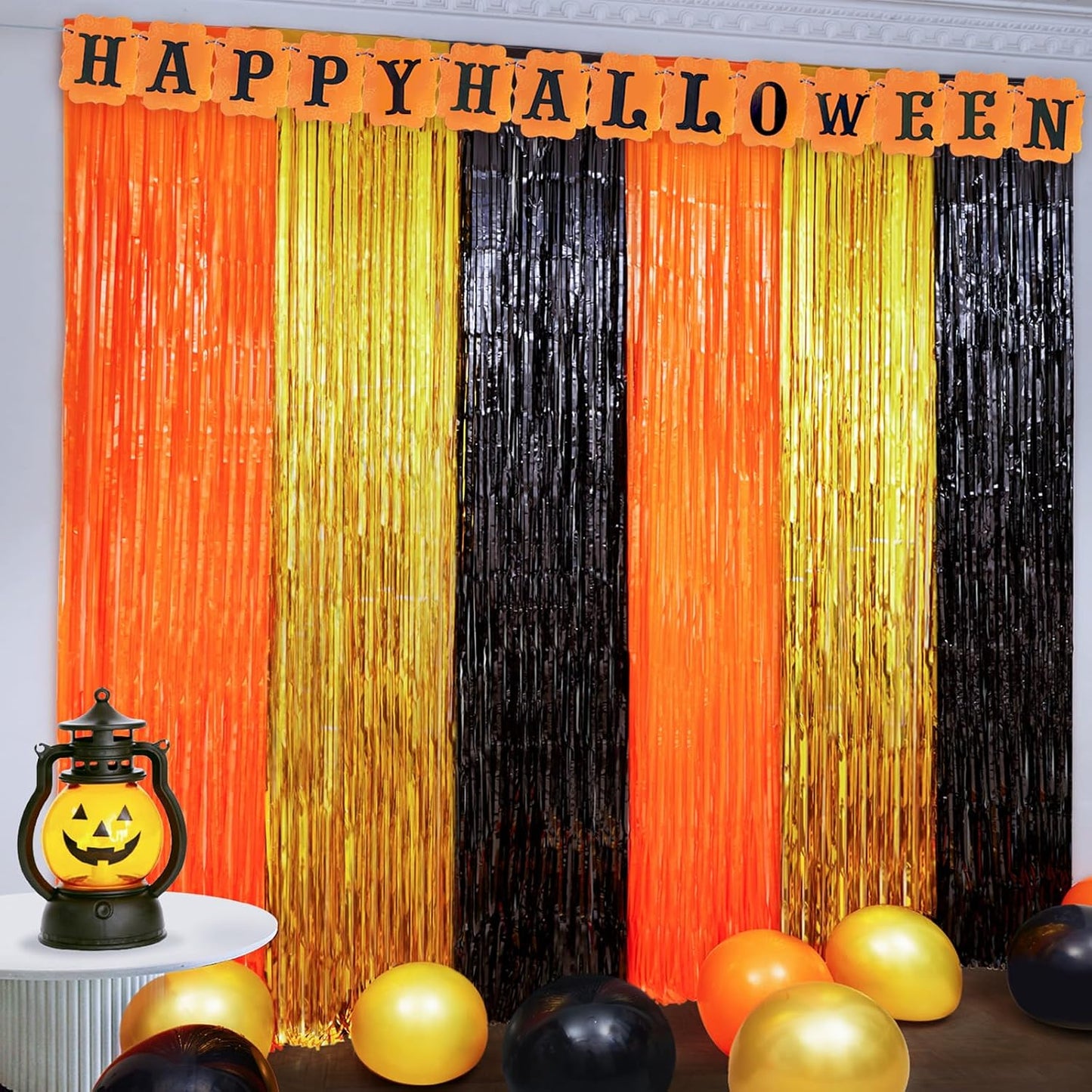 Metallic Fringe Curtains 3-Pk - Halloween Party Streamers