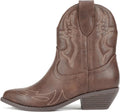 Unique women's cowboy ankle boots with stitched design by Soda