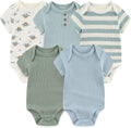 Soft Cotton 5-Pack Baby Bodysuits 0-12 Months