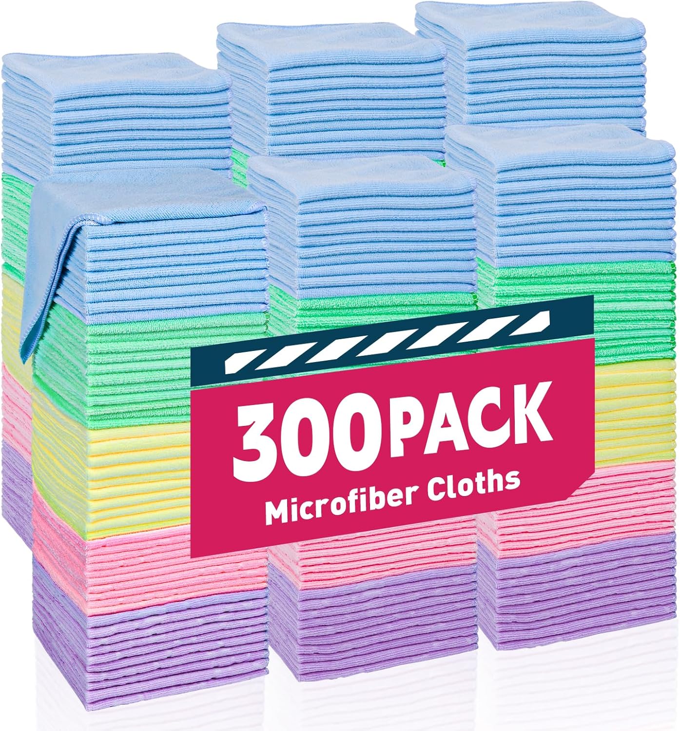 Microfiber Towels Bulk 300 Pack for Cars and Home Cleaning