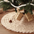 36 in Christmas Tree Skirt - Chunky Knit Crochet Khaki Tree Skirt