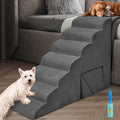 7-Tiers Dog Ramp for Small Dogs - Foam Stairs for High Beds
