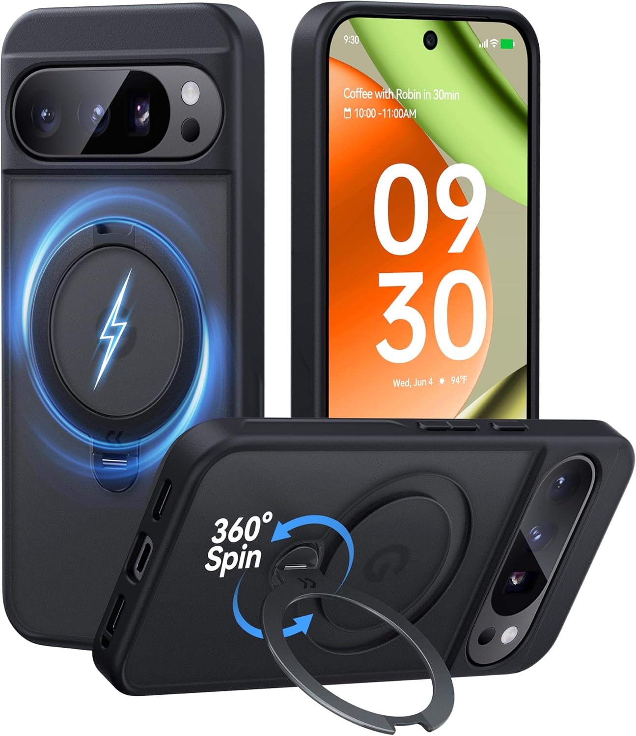 CASEKOO 360 Spin Magnetic Ring Stand for Google Pixel 10 Pro XL