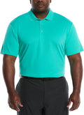 PGA Tour Men's Airflux Solid Mesh Golf Polo - Breathable Performance