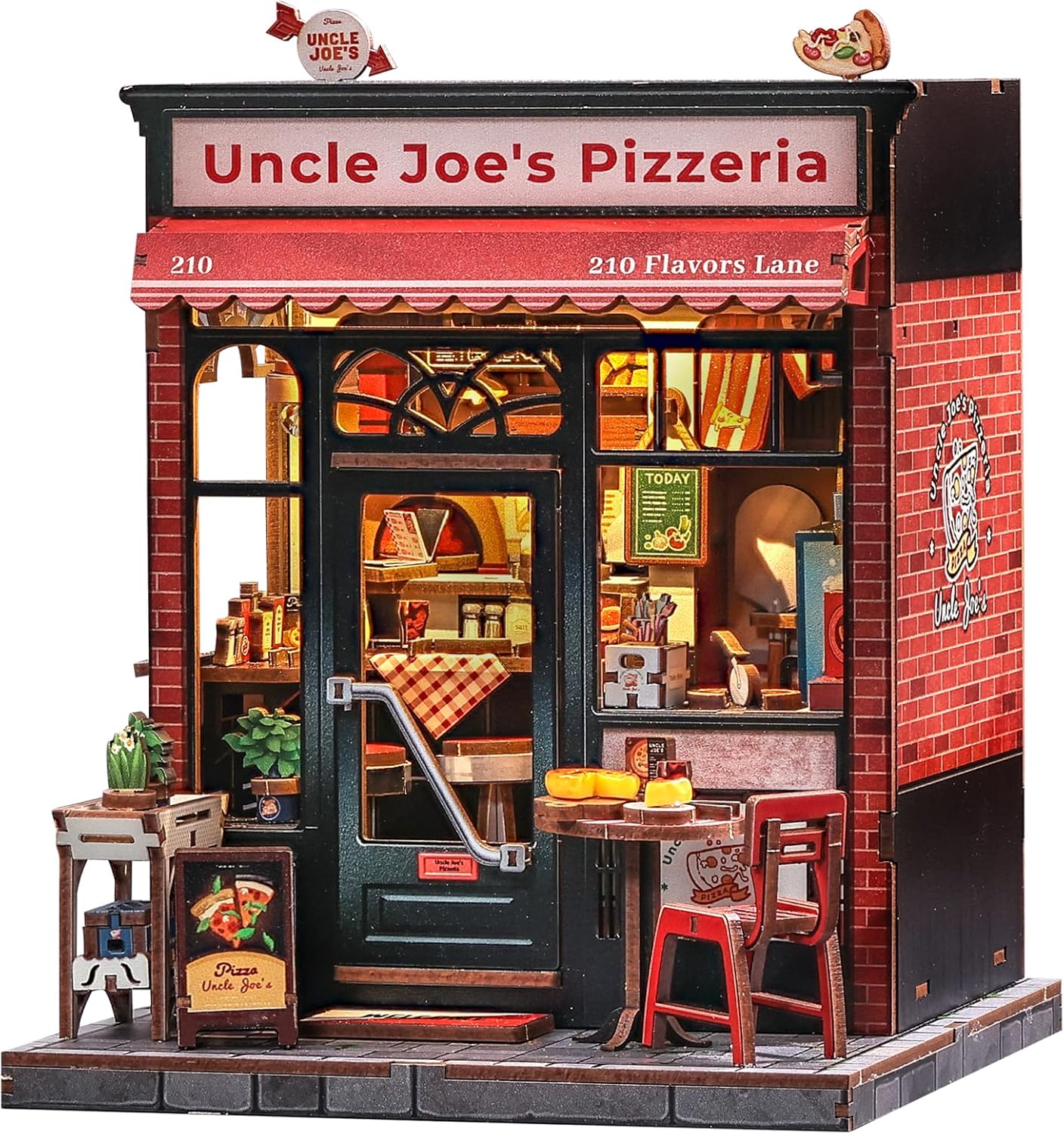 Cutefun Book Nook Kit - DIY Miniature Pizza Place for Adults