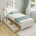 Giantex Wood Twin Bed with 2 Storage Drawers - Space-Saving Solid Pine