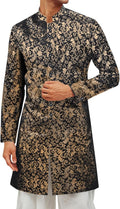 Runcati Mens Kurta Sherwani Coats Shiny Stiff Indian Wedding Kaftan