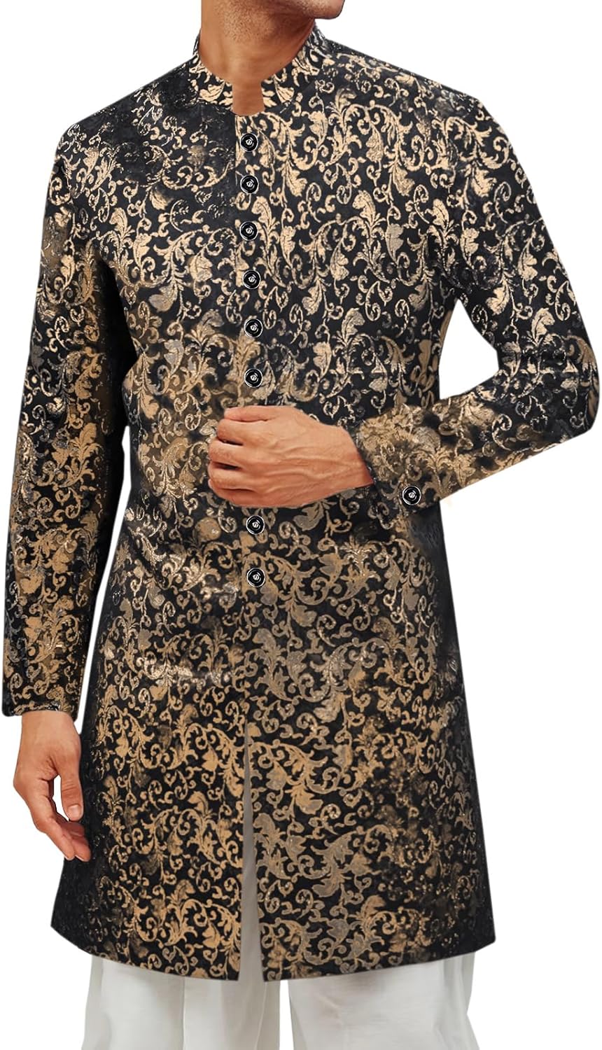 Runcati Mens Kurta Sherwani Coats for Indian Wedding Attire