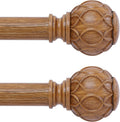 Adjustable Wood Curtain Rods - Strong & Stylish 28-48 - TANGWIN