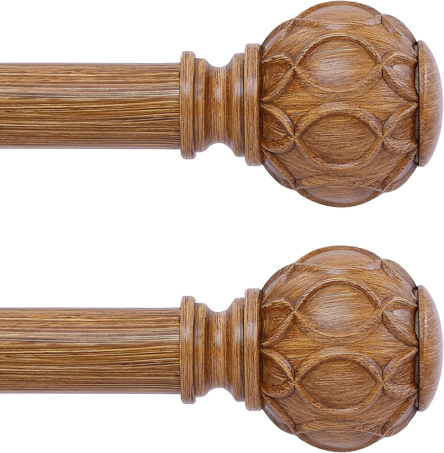Adjustable Wood Curtain Rods - Strong & Stylish 28-48 - TANGWIN