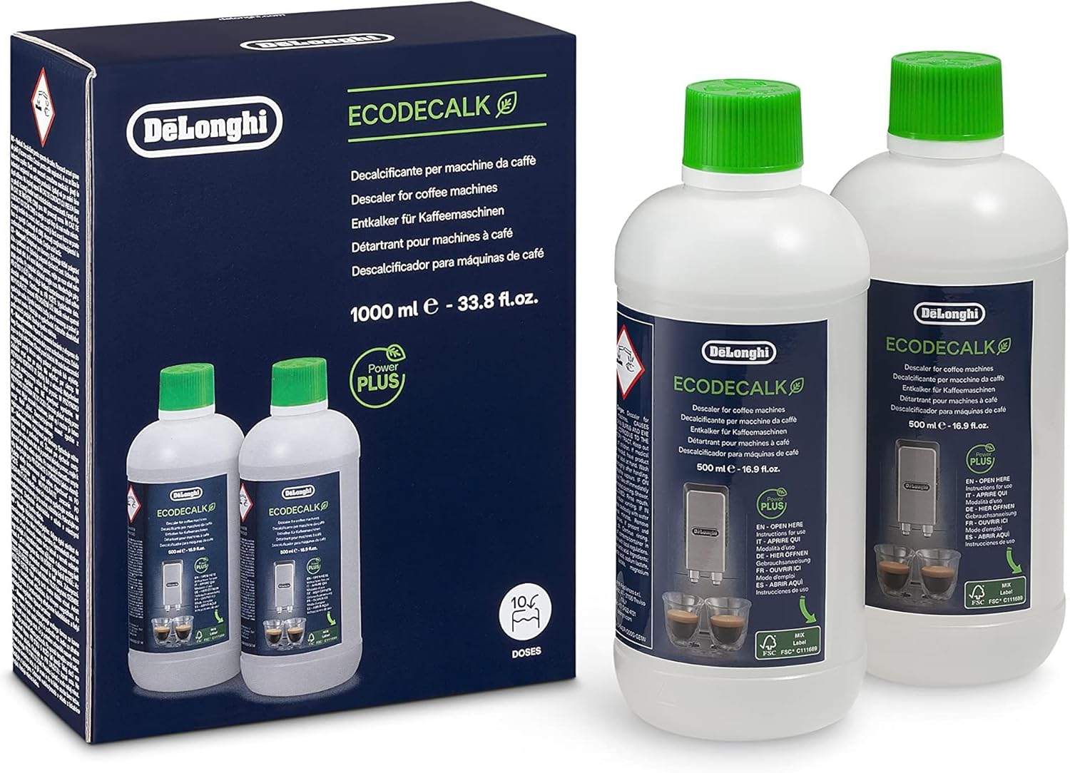 De'Longhi EcoDecalk Descaler 2-Pack for Coffee Machines