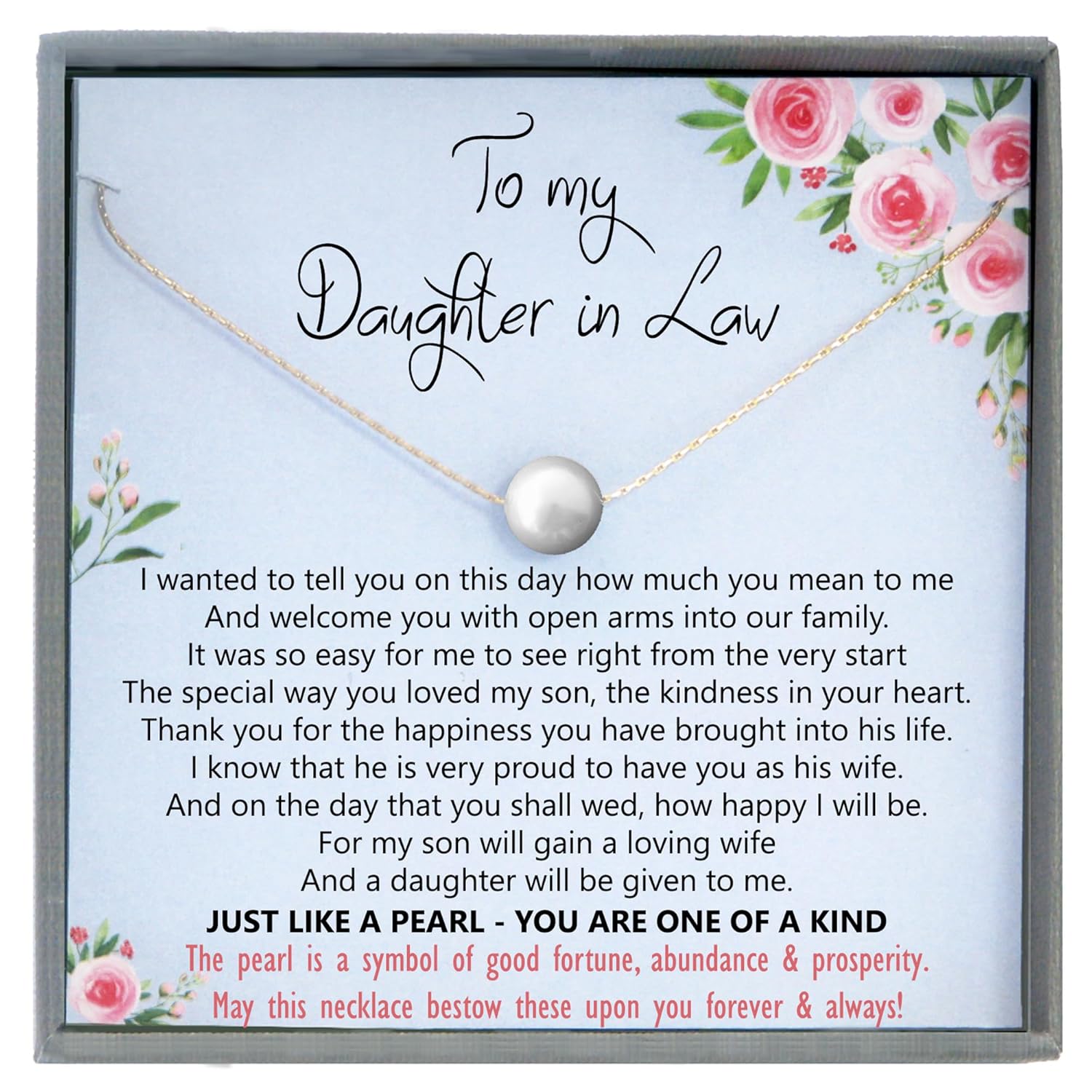 14K Gold Filled Pearl Necklace Gift for Bride from Mother in Law