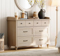 WAMPAT Beige Dresser for Bedroom with 6 Drawers - Versatile Storage