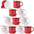 Team Enamel Mugs 12oz Bulk Set - Red White 10 Pack