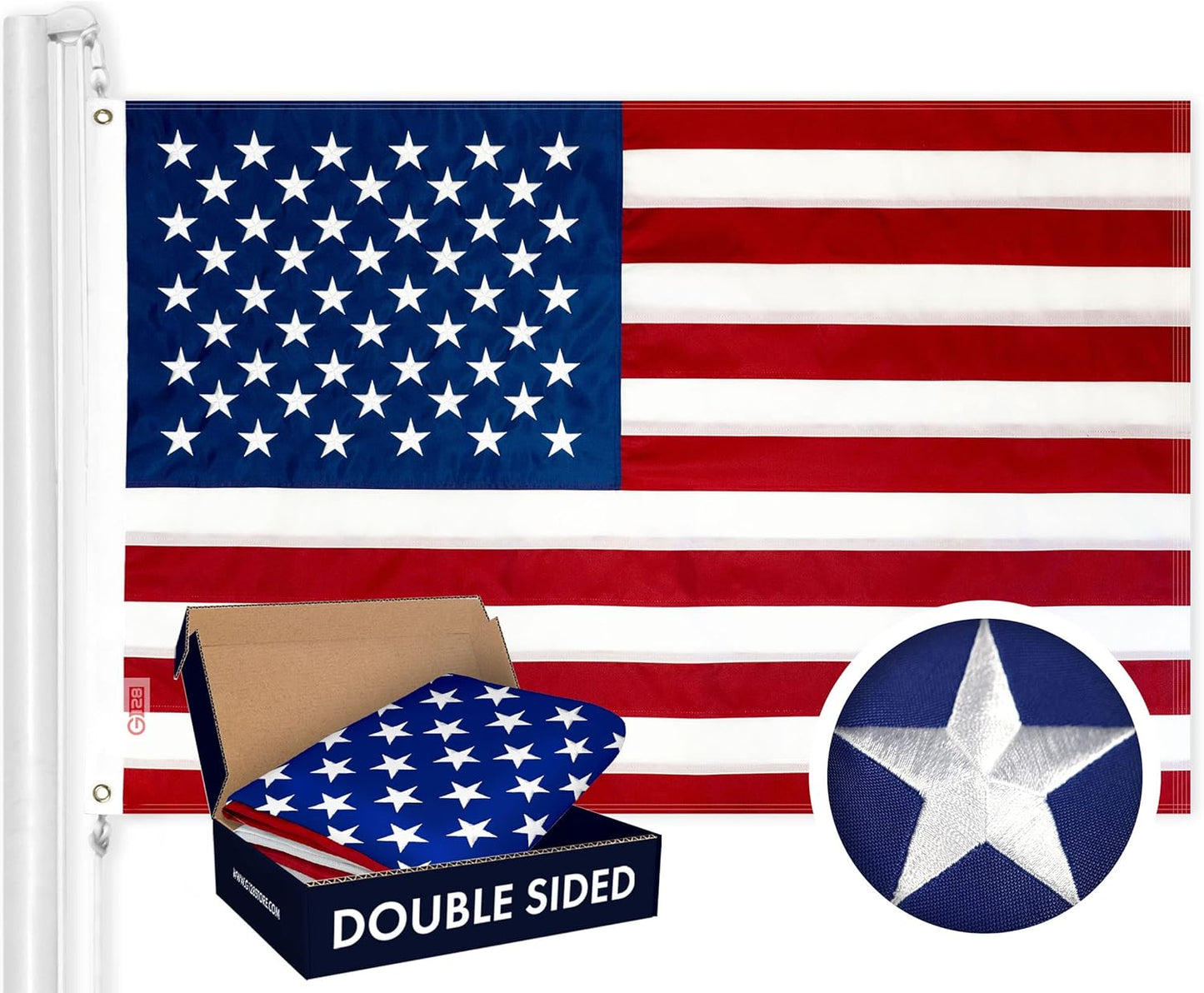 G128 American USA Flag 3x5 Ft Double Sided Embroidered Quality
