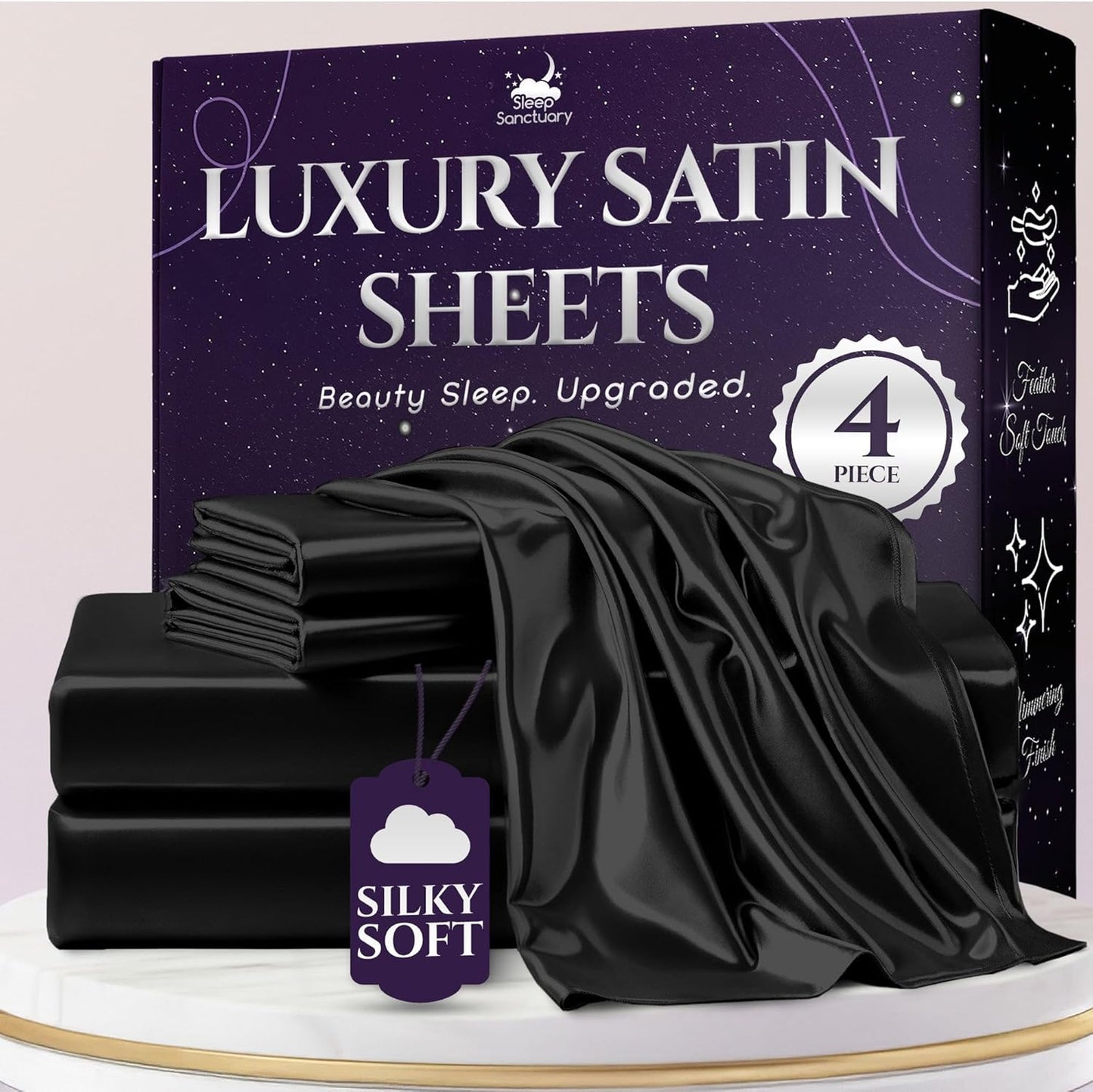 Satin Sheets Full Size Luxury Silky Bed Set for Ultimate Comfort