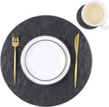 Set of 6 Embossed PU Leather Placemats with Coasters - Easy Care