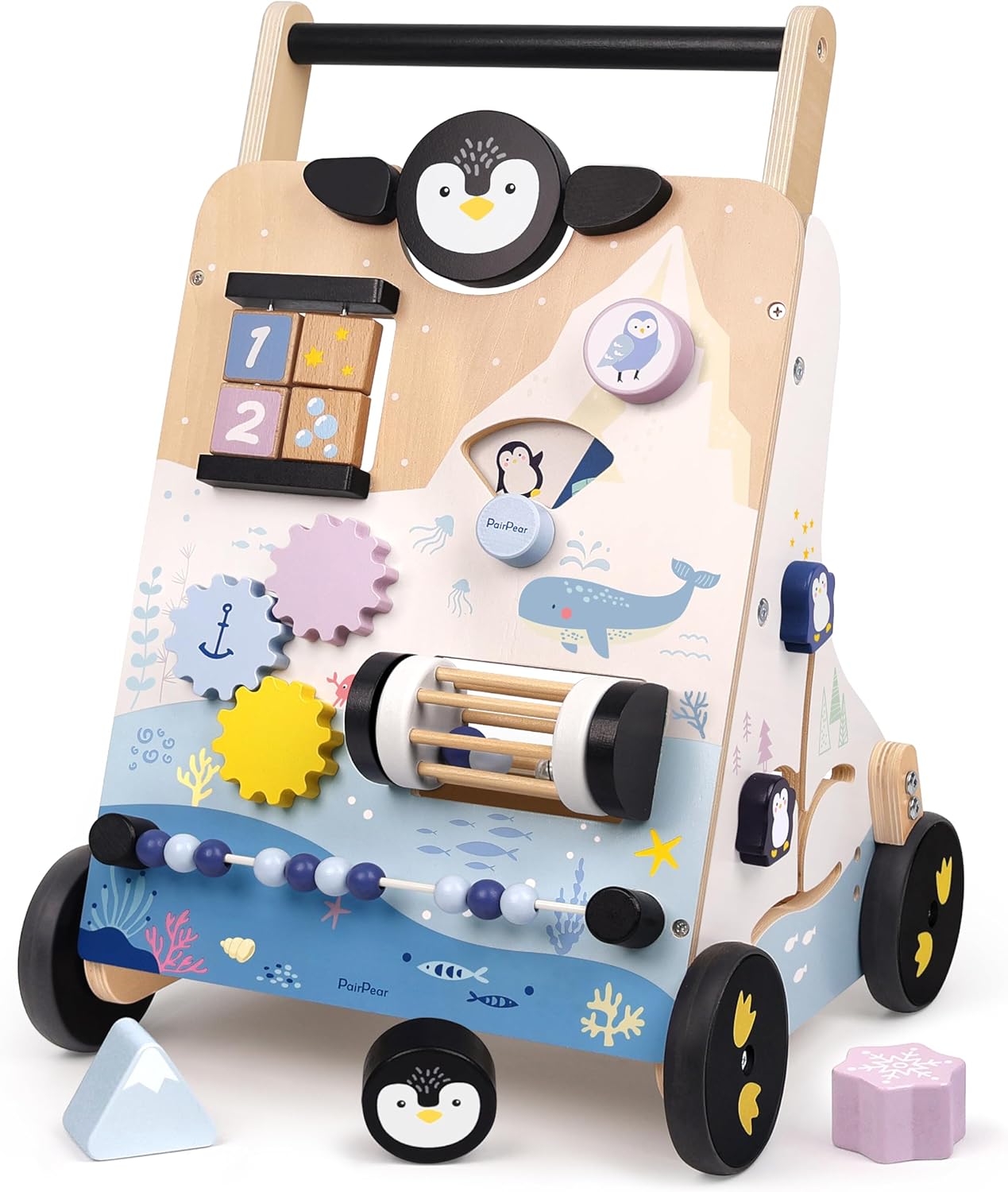 PairPear Polar Explorer Wooden Baby Walker for Active Toddlers
