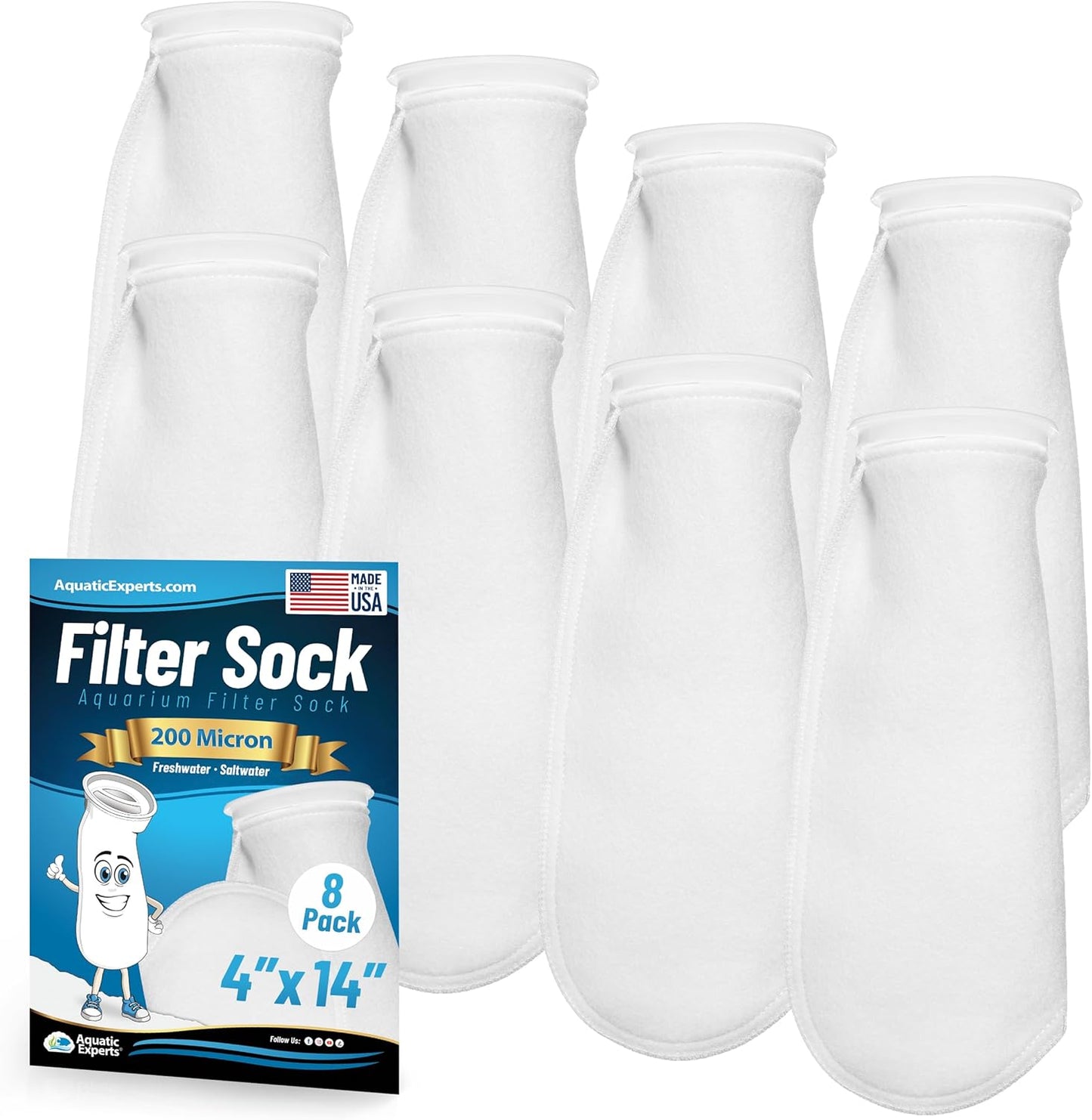 Aquatic Experts 4 inch Ring Filter Socks for Clear Water