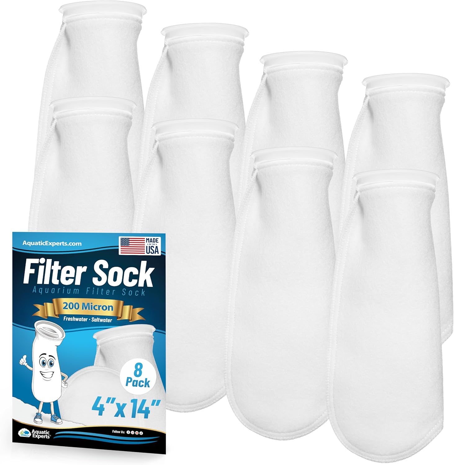Aquatic Experts 4 inch Ring Filter Socks for Clear Water
