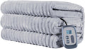 Electric Heated Blanket Full-Size 72x84 in - Ultra Soft Ribbed Flannel