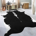 BENRON Premium Cowhide Rug Black for Living Room and Bedroom
