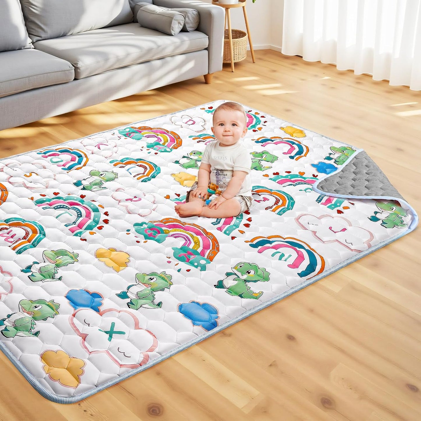 74x50 Playpen Mat for Baby Crawling: Soft Non-Slip Floor Mat