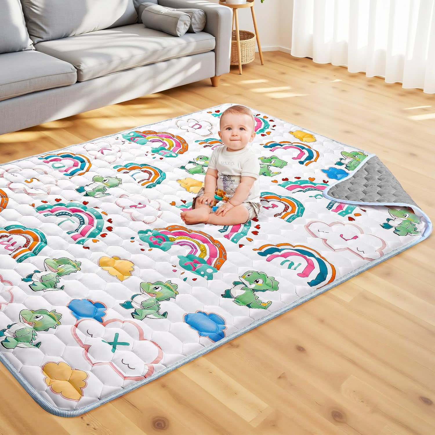 74x50 Playpen Mat for Baby Crawling: Soft Non-Slip Floor Mat