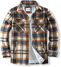 Men's Cotton Sherpa Lined Flannel Shirt Jacket - Quilted Warmth