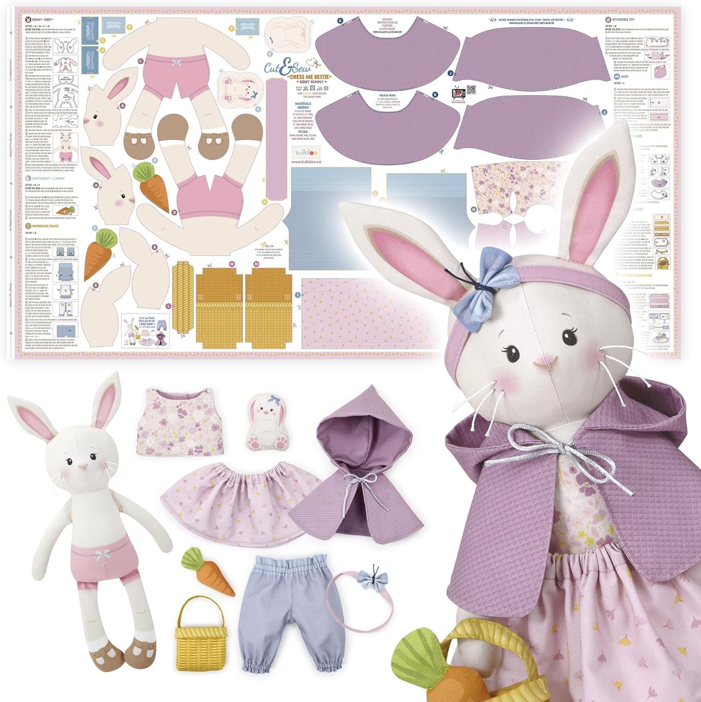 Doll Sewing Panel for Intermediate Skills - Create Bibby Bunny