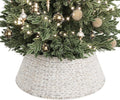 28-Inch Woven Rattan Christmas Tree Collar for Holiday Decor