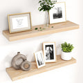 Natural Wood Floating Shelves 30 in Set of 2 - Clean, Minimal Wall