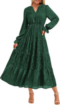 KIRUNDO Women's Maxi Long Sleeve Dresses for Fall Wedding Guests 2025