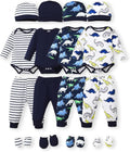 Newborn Baby Boy Girl Romper Pants 4-Pack Set - Soft Cotton Blend