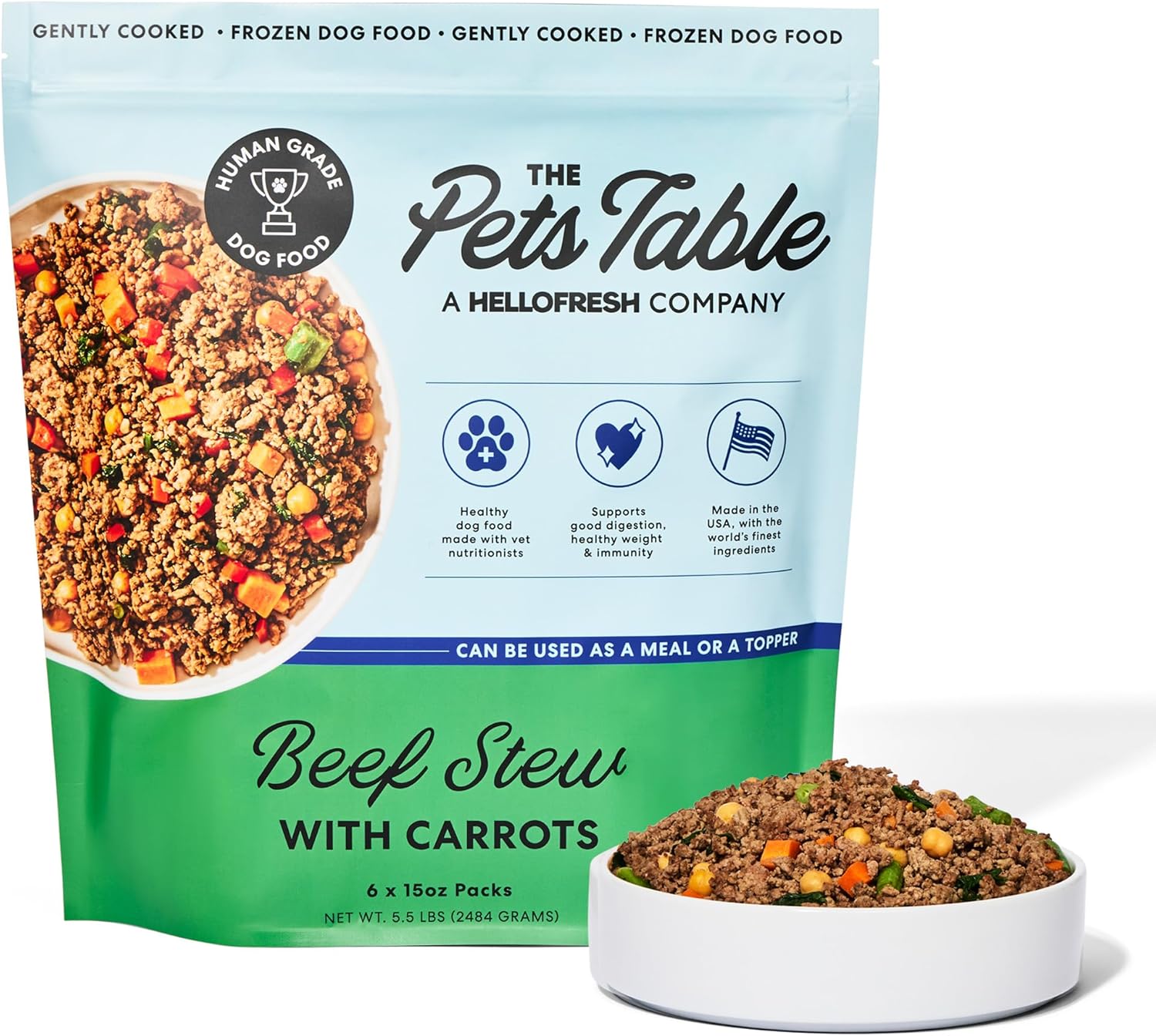 Human-Grade Beef Stew Fresh Dog Food for Healthy Pups