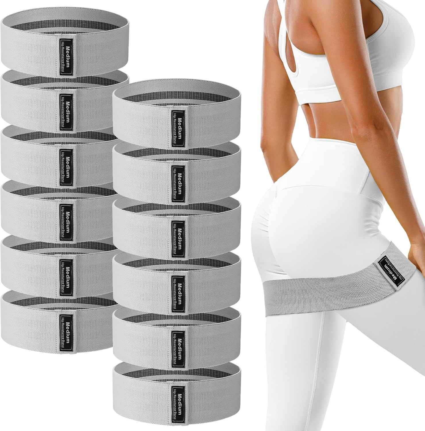 12 Pcs Fabric Resistance Bands for Effective Booty Workouts
