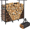 Adjustable Heavy Duty Firewood Rack for Indoor and Outdoor Use
