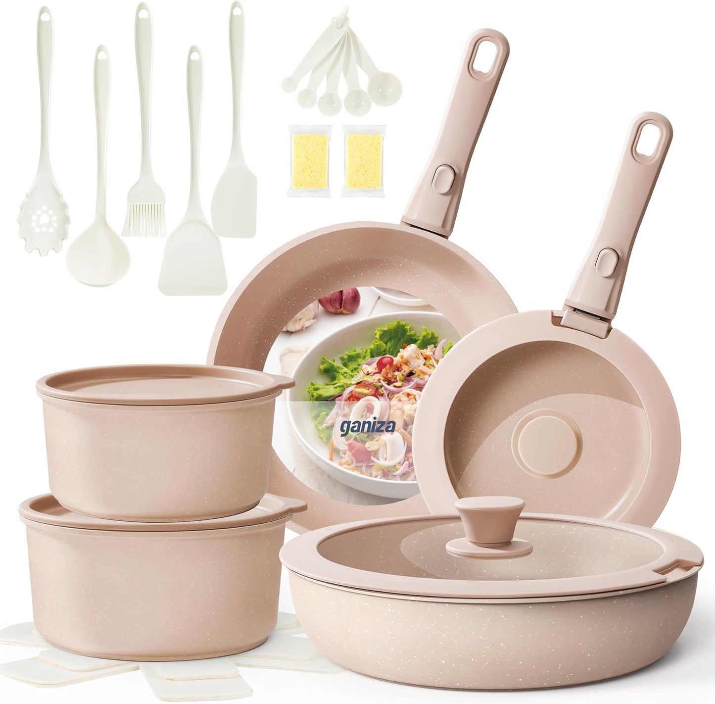 Ganiza Nonstick Cookware Set: 27pcs Pots and Pans for Every Kitchen