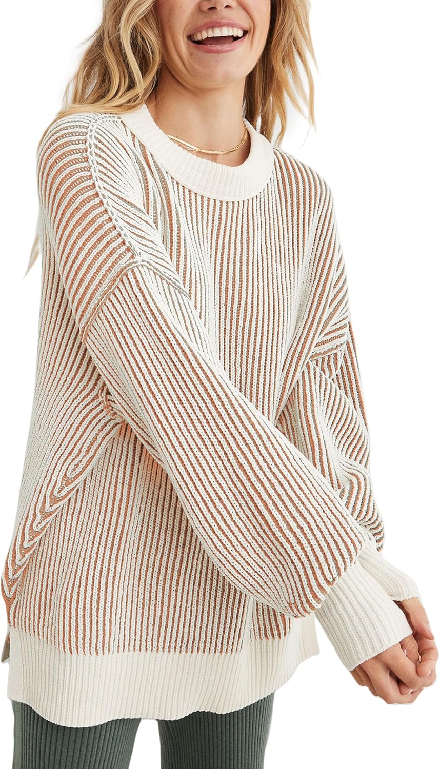 Beyond Chenille Sweater for Women - Cozy Color Block Pullover
