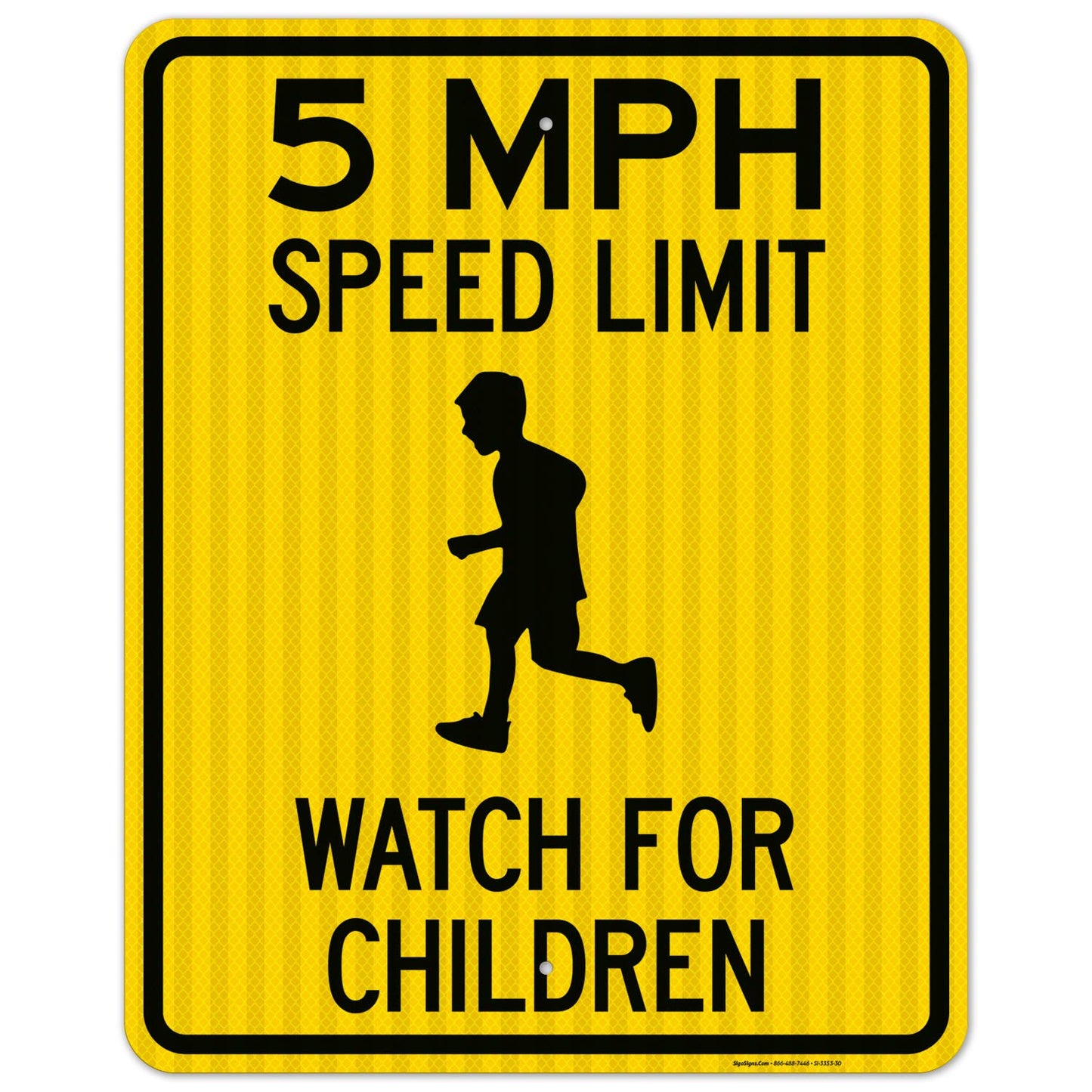 5 MPH Speed Limit Watch for Children Sign - Durable Traffic Sign