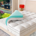 Memory Foam Mattress Topper King Size Dual Layer 4 in - Cooling