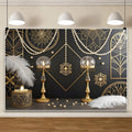 10x8ft Black and Gold Birthday Photography Backdrop - Retro Pearls
