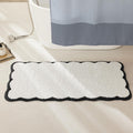Luxury Microfiber Scalloped Runner Rug - Soft, Absorbent Bath Mat